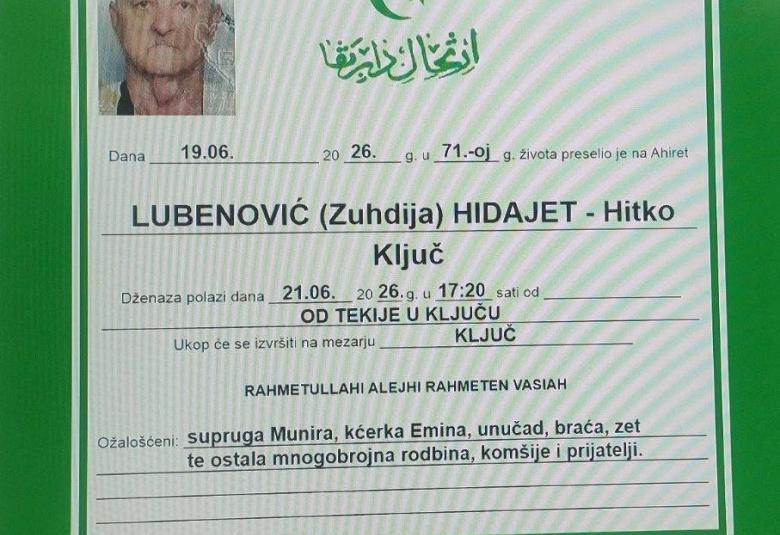 Lubenović (Zuhdija) Hidajet &ndash; Hitko