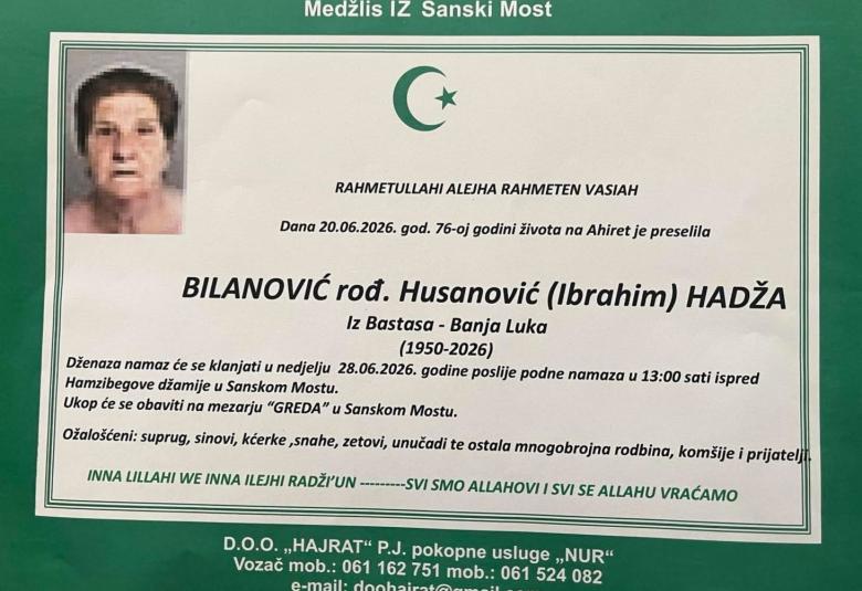 Bilanović rođ. Husanović (Ibrahim) Hadža