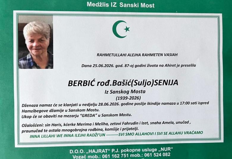 Berbić rođ. Ba&scaron;ić (Suljo) Senija