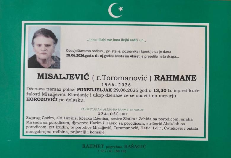 Misaljević (rođb. Toromanović) Rahmane