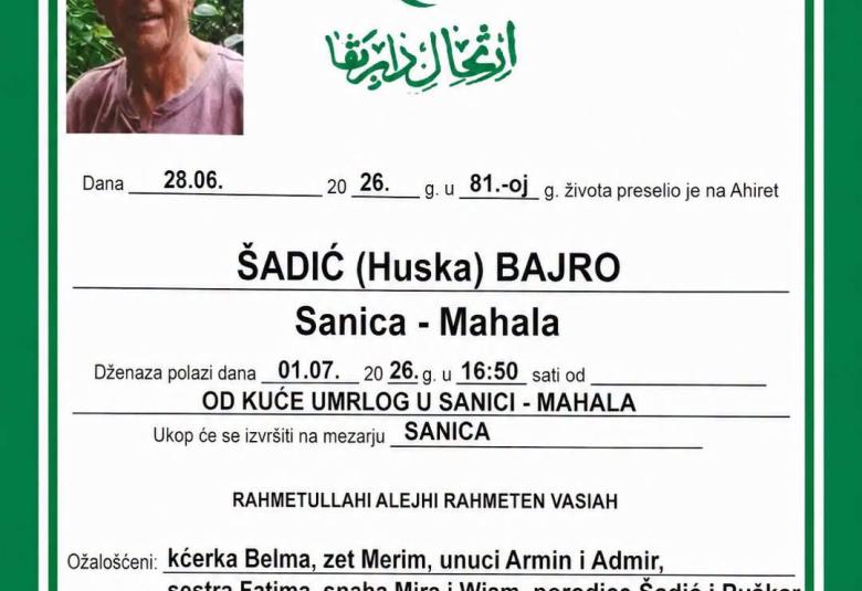 &Scaron;adić (Huska) Bajro