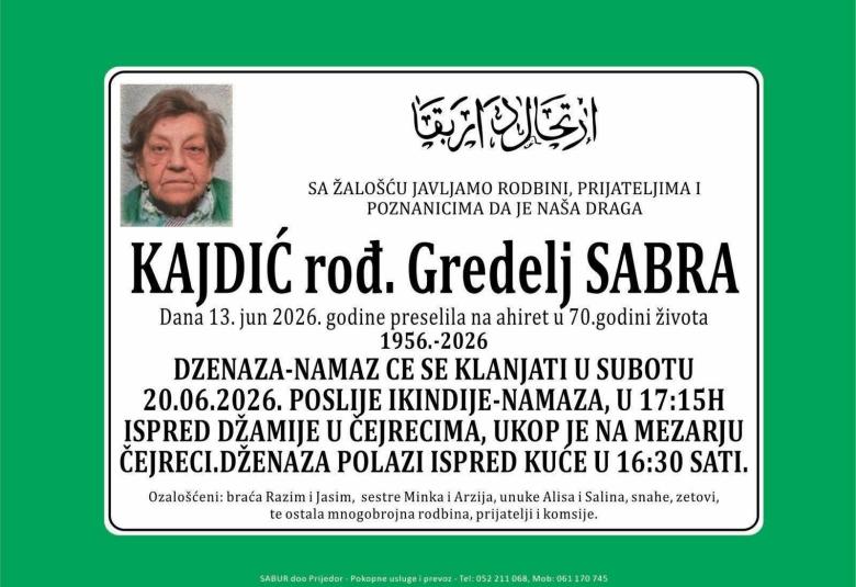 Kajdić rođ. Gredelj Sabra