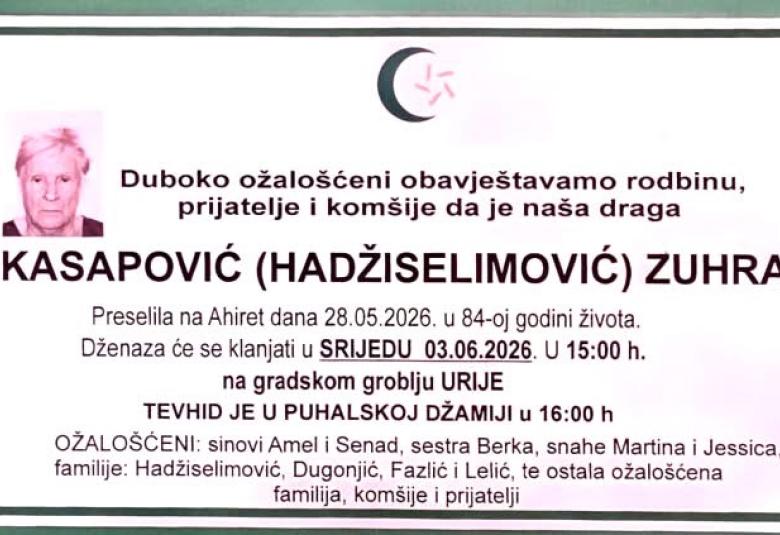 Kasapović (Hadžiselimović) Zuhra