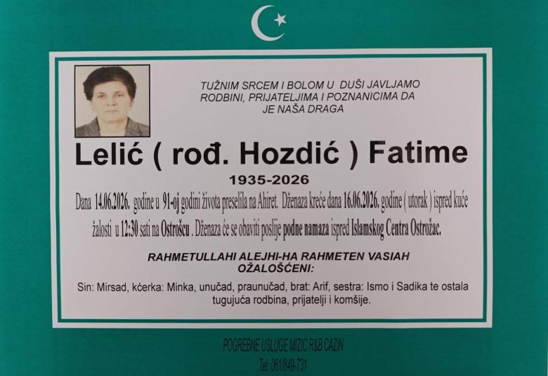 Lelić (rođ. Hozdić) Fatime