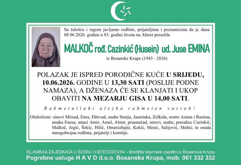 Malkoč rođ. Cazinkić (Husein) ud. Juse Emina