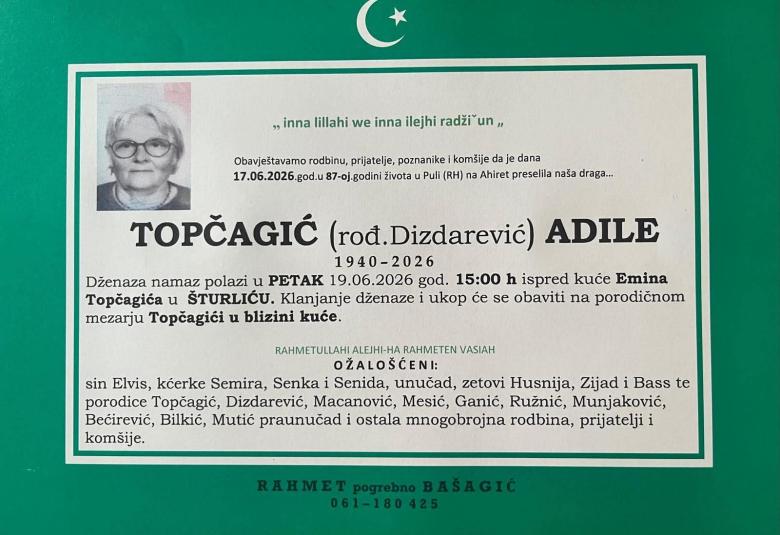 Topčagić (rođ. Dizdarević) Adile
