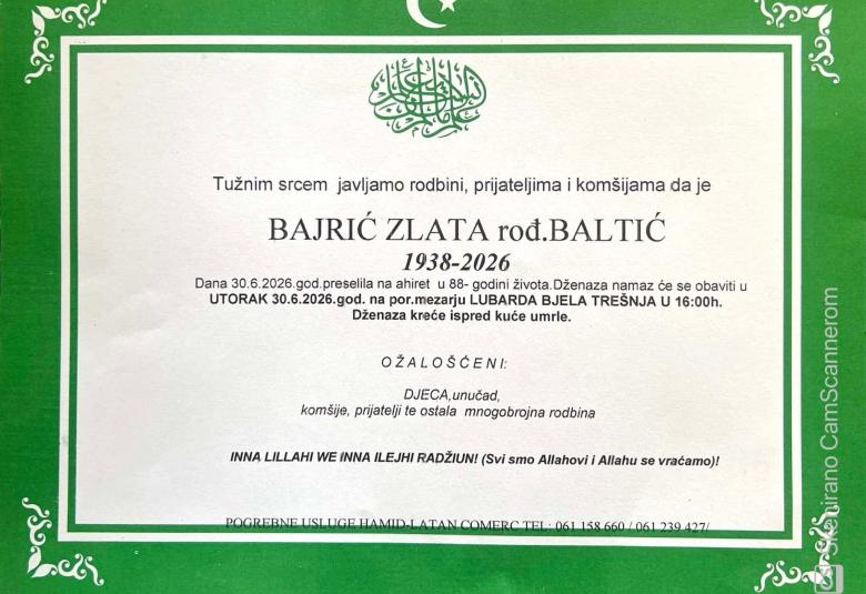 Bajrić Zlata, rođ. Baltić