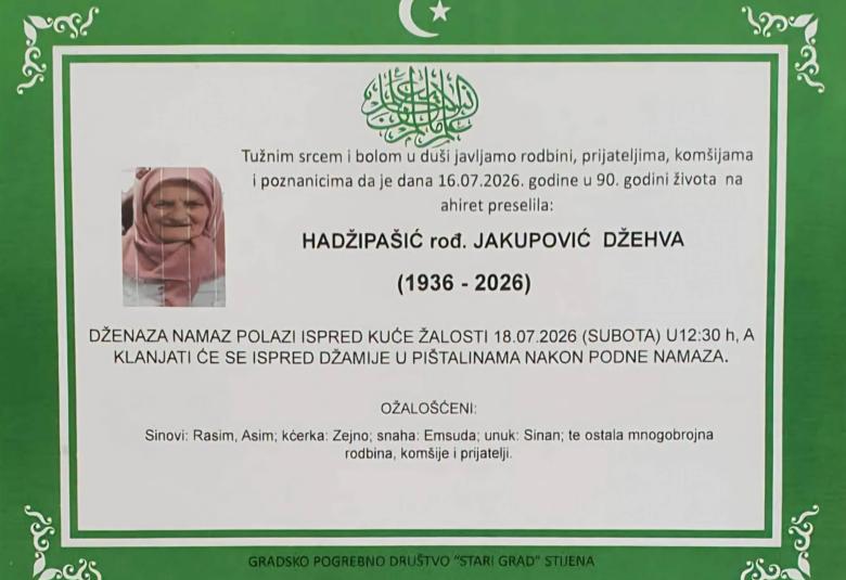 Hadžipa&scaron;ić, rođ. Jakupović Džehva