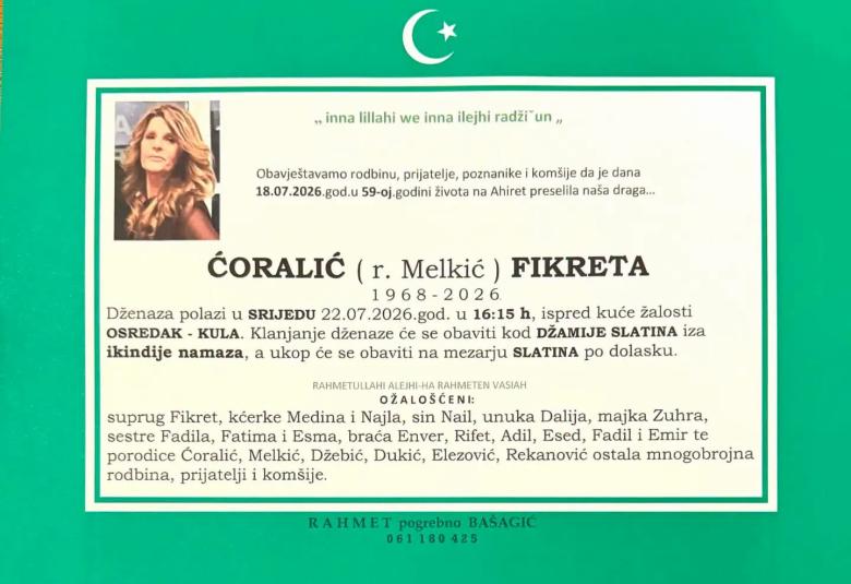Ćoralić (rođ. Melkić) Fikreta