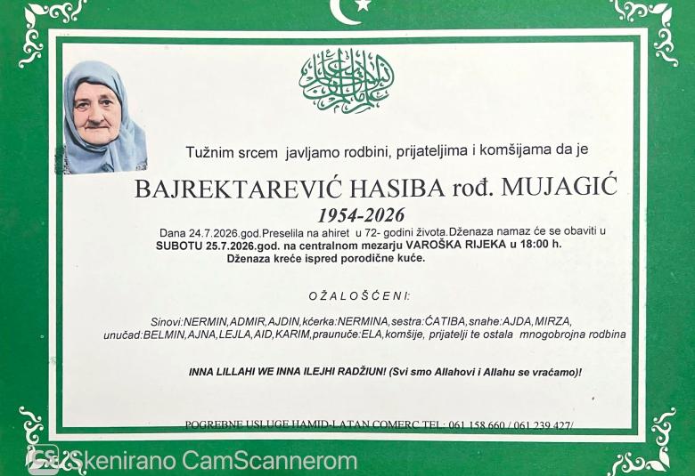 Bajrektarević Hasiba, rođ. Mujagić
