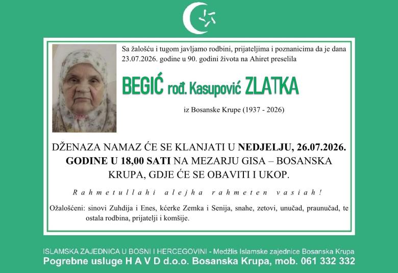 Begić, rođ. Kasupović Zlatka