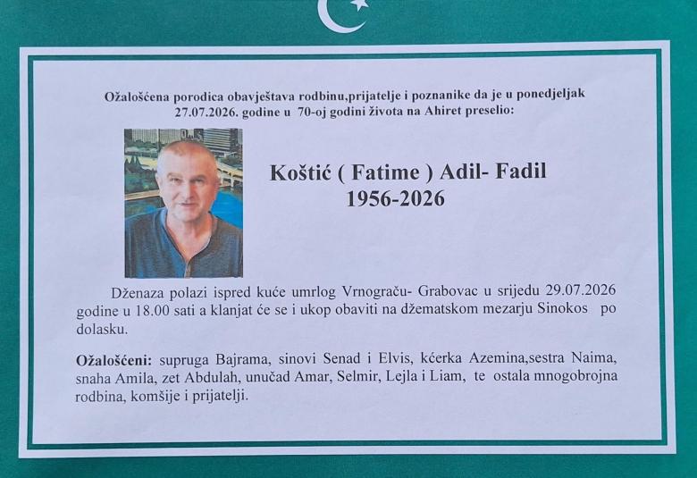 Ko&scaron;tić (Fatime) Adil &ndash; Fadil