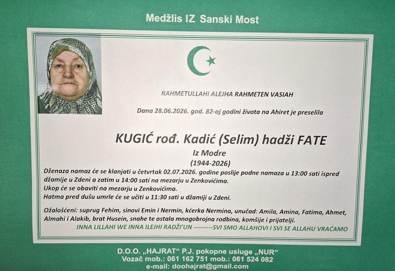 Kugić, rođ. Kadić (Selim) hadži Fate