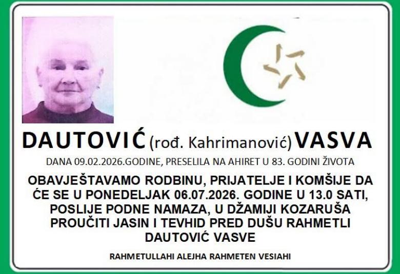 Dautović (rođ. Kahrimanović) Vasva
