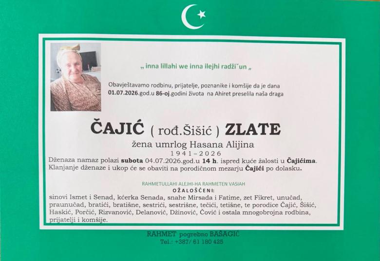Čajić (rođ. &Scaron;i&scaron;ić) Zlate