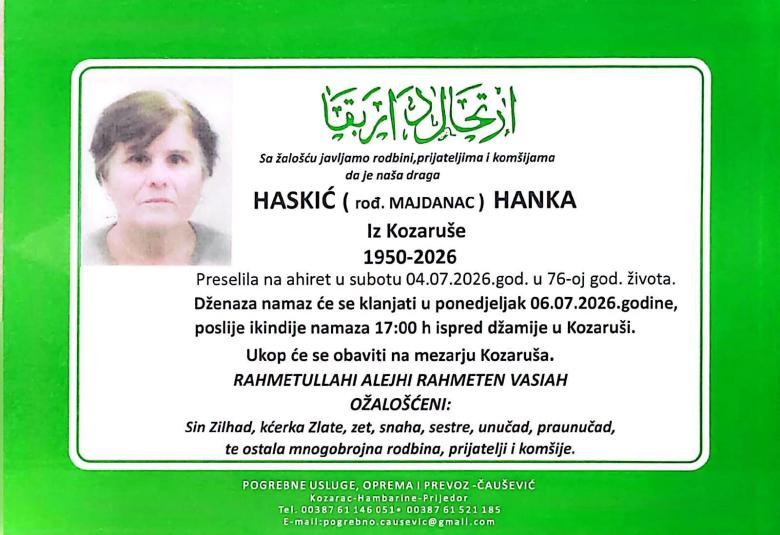 Haskić (rođ. Majdanac) Hanka