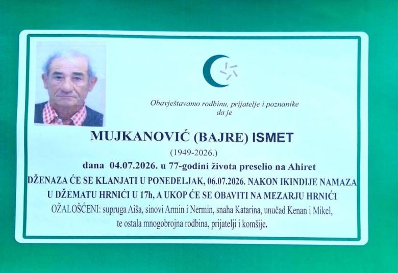 Mujkanović (Bajre) Ismet