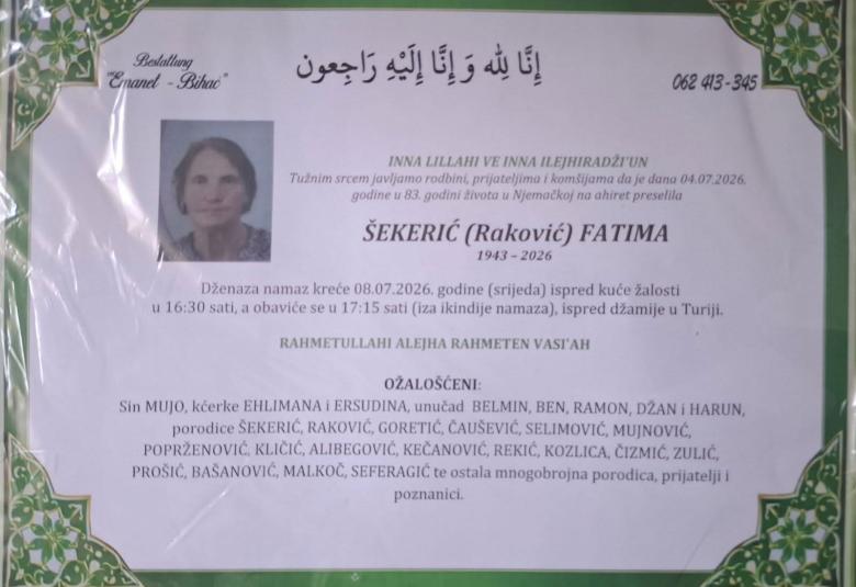 &Scaron;ekerić (Raković) Fatima