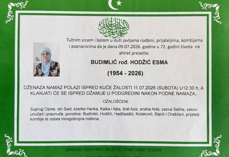 Budimlić rođ. Hodžić Esma