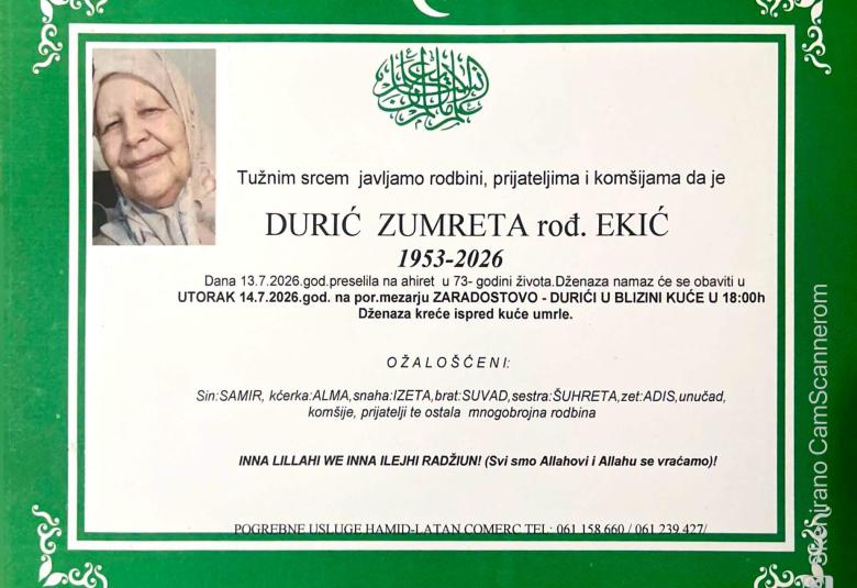 Durić Zumreta rođ. Ekić