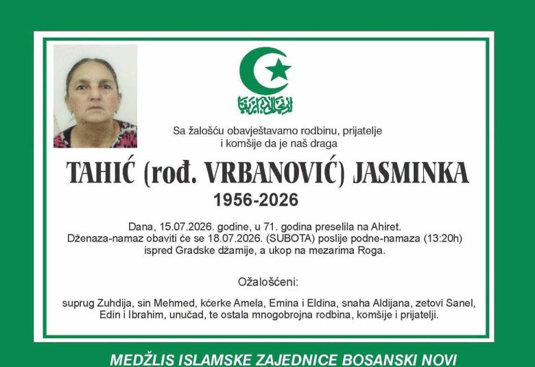 Tahić (rođ. Vrbanović) Jasminka