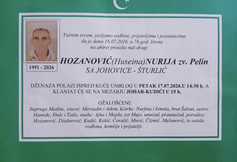 Hozanović (Huseina) Nurija zv. Pelin