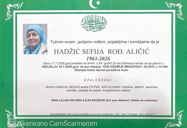 Hadžić Sefija, rođ. Aličić