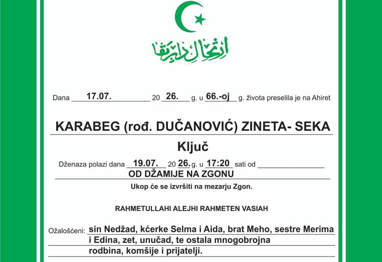 Karabeg (rođ. Dućanović) Zineta &ndash; Seka