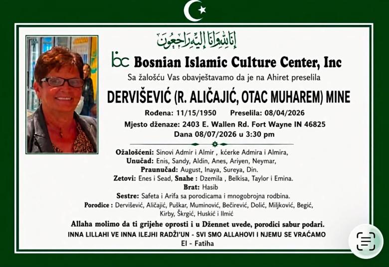 Dervi&scaron;ević (r. Aličajić, otac Muharem) Mine