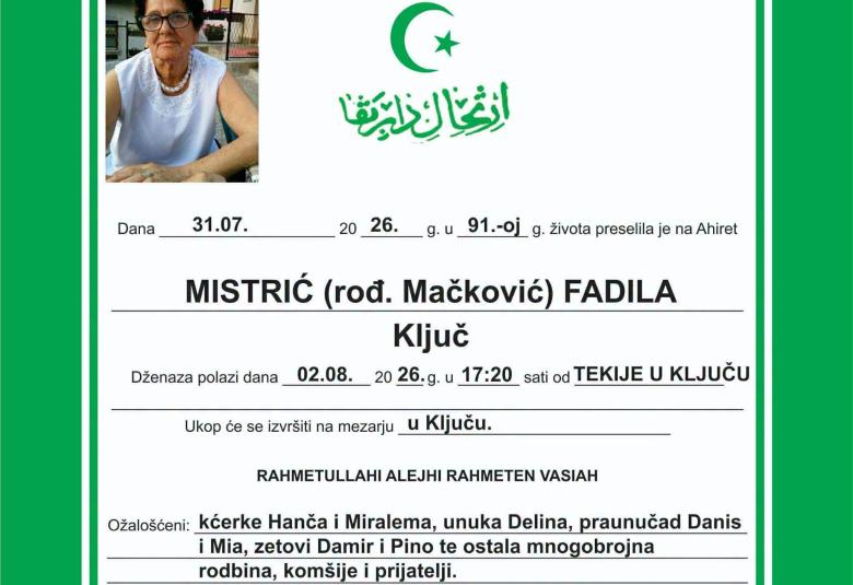 Mistrić (rođ. Mačković) Fadila
