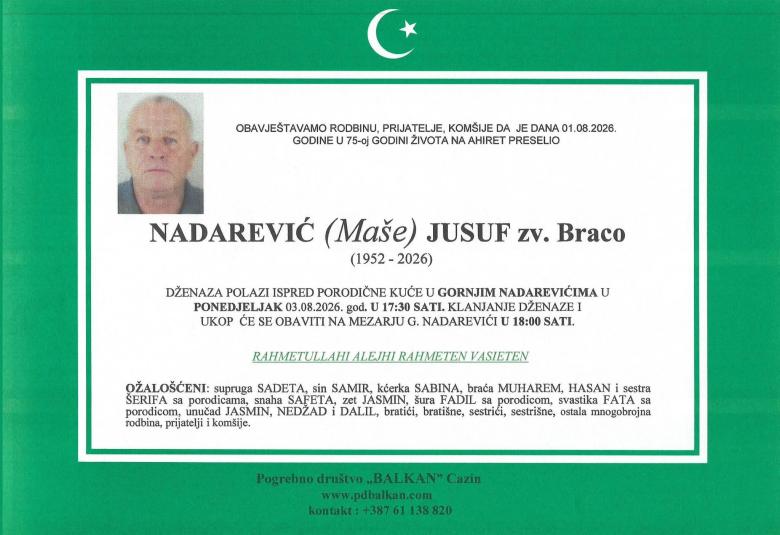 Nadarević (Ma&scaron;e) Jusuf zv. Braco
