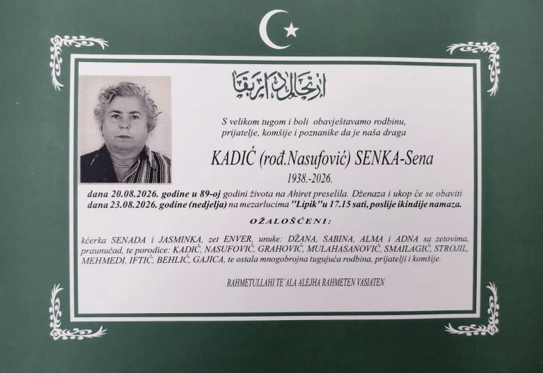 Kadić (rođ. Nasufović) Senka-Sena
