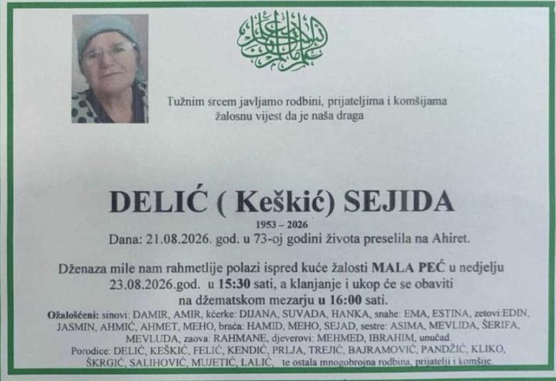 Delić (Ke&scaron;kić) Sejida