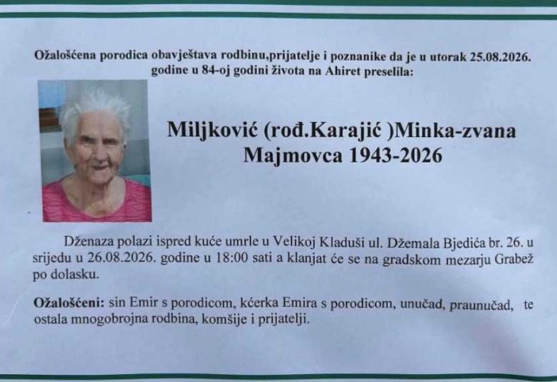 Miliković (rođ. Karajić) Minka &ndash; zvana Majmovca