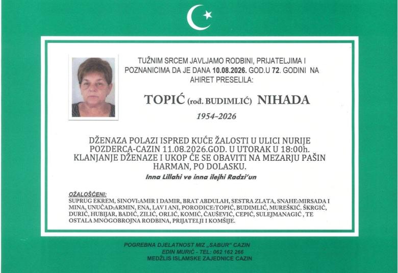 Topić (rođ. Budimlić) Nihada