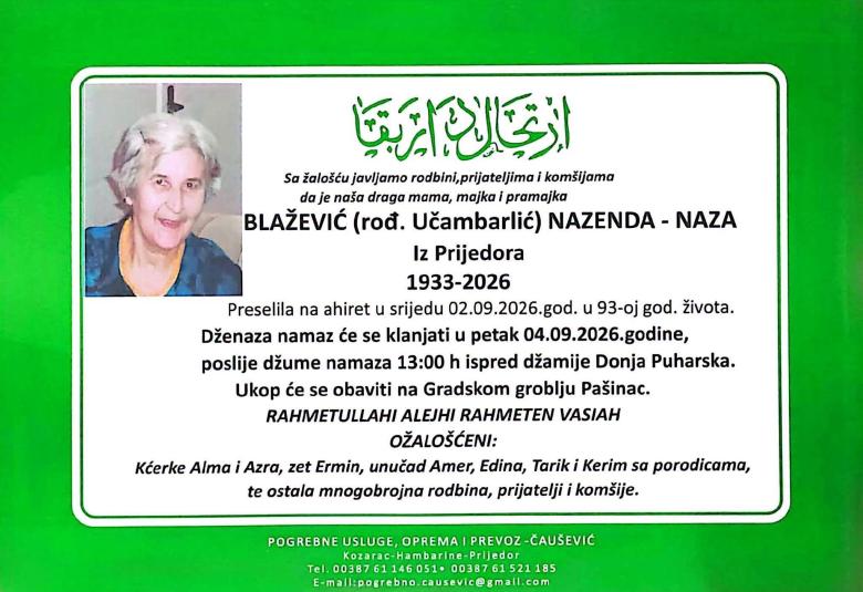 Blažević (rođ. Učambarlić) Nazenda &ndash; Naza