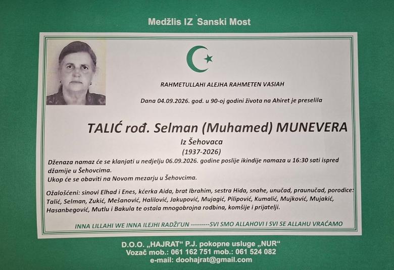 Talić rođ. Selman (Muhamed) Munevera