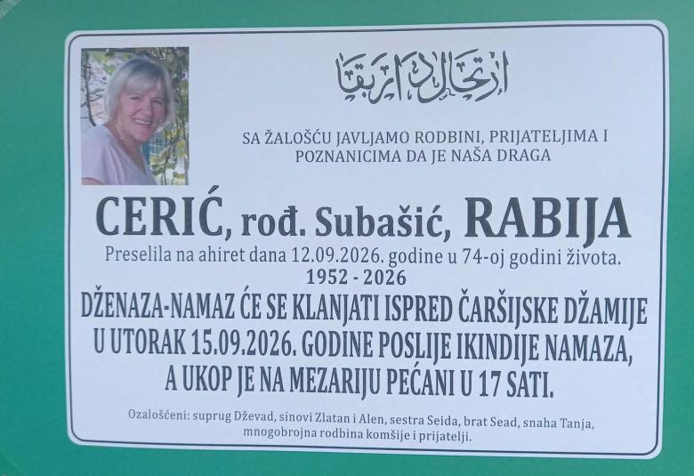 Cerić, rođ. Suba&scaron;ić, Rabija