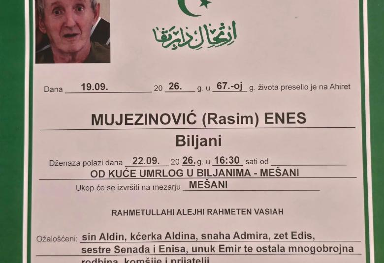 Mujezinović (Rasim) Enes
