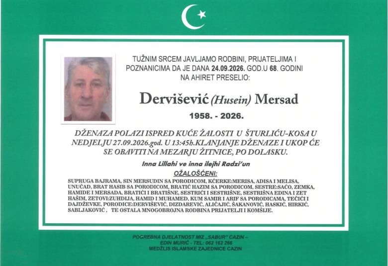 Dervi&scaron;ević (Husein) Mersad
