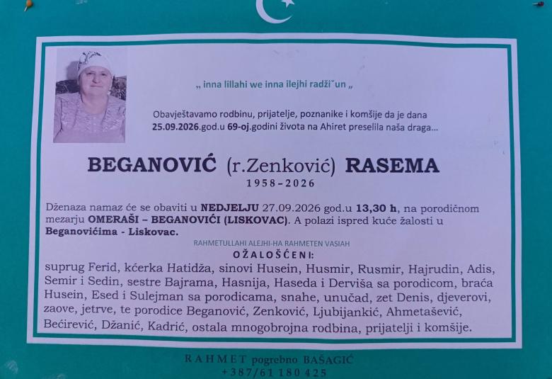 Beganović (r. Zenković) Rasema