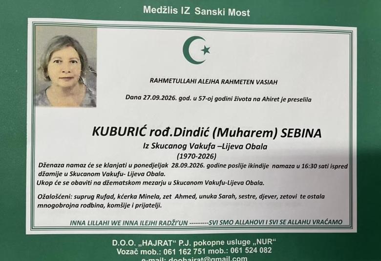 Kuburić rođ. Dindić (Muharem) Sebina