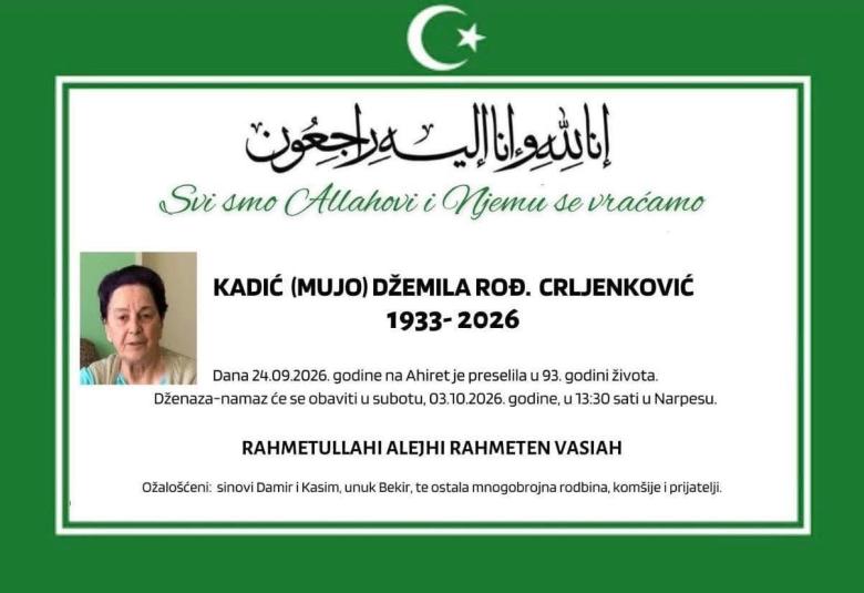 Kadić (Mujo) Džemila rođ. Crljenković