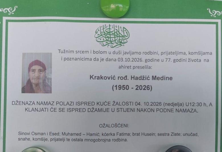 Kraković rođ. Hadžić Medine