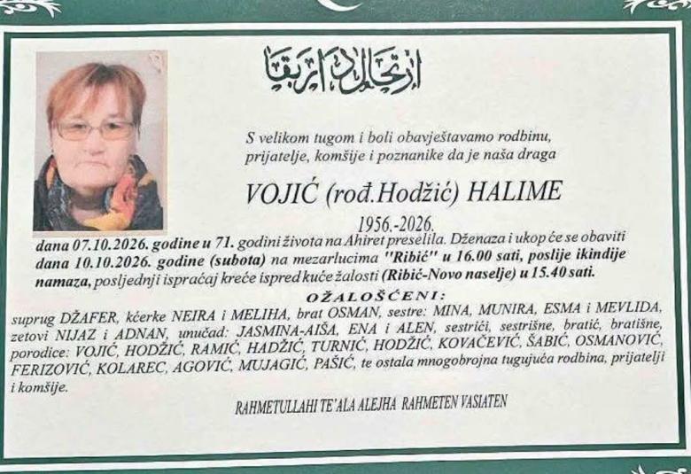 Vojić (rođ. Hodžić) Halime