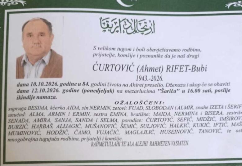 Ćurtović (Ahmet) Rifet-Bubi.