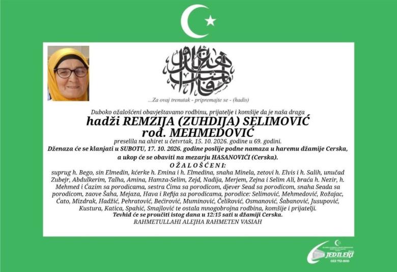 Hadži Remzija (Zuhdija) Selimović, rođ. Mehmedović
