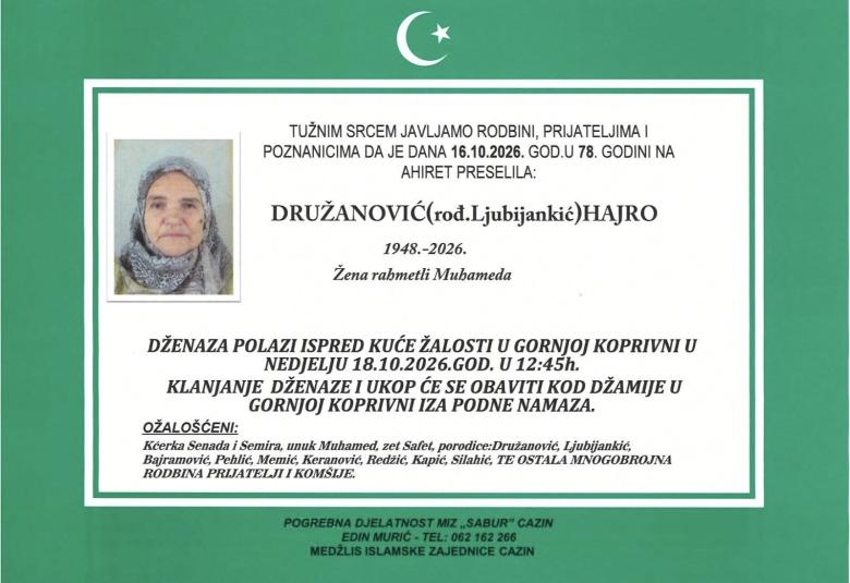 **Družanović (rođ\. Ljubijankić) Hajro**