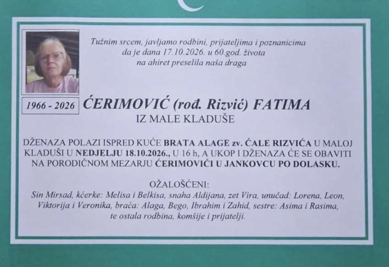 Čerimović (rođ. Rizvić) Fatima