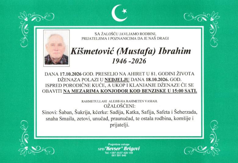 Ki&scaron;metović (Mustafa) Ibrahim